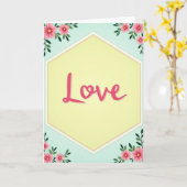 Zeshoekig Love Patroon Kaart (Gele Bloem)