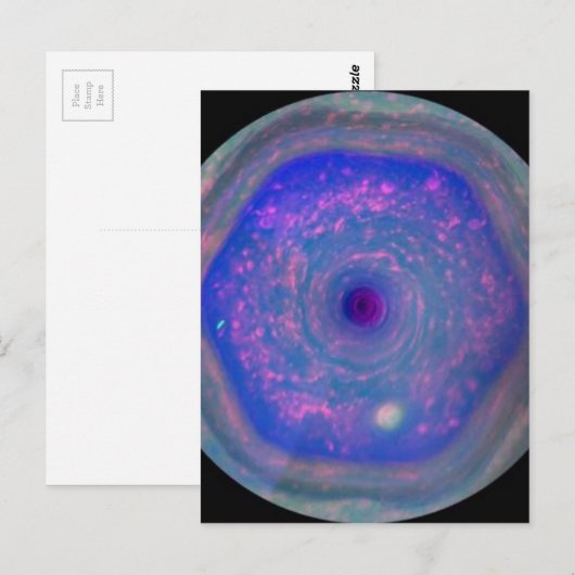 zeshoekig Storm van Saturnus Briefkaart (Voorkant / Achterkant)