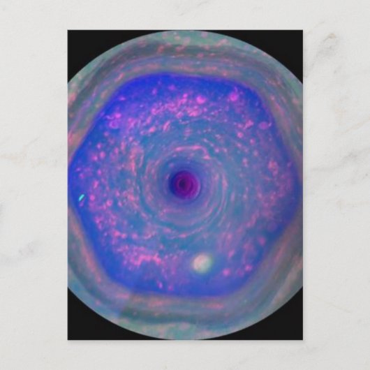 zeshoekig Storm van Saturnus Briefkaart (Voorkant)