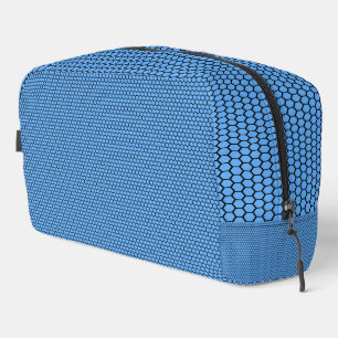 Zeshoekig zwart-blauw patroon toilettas toilettasje