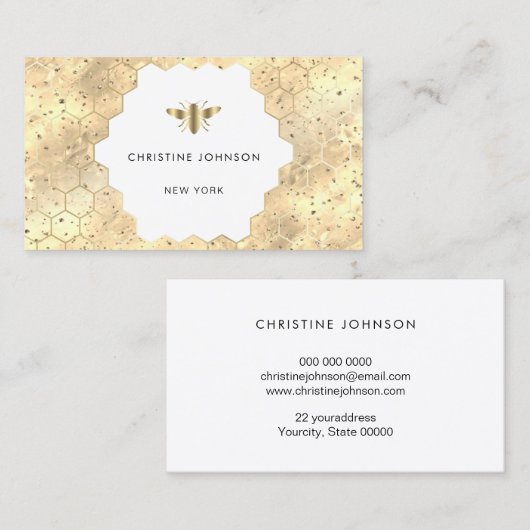 zeshoekige bij visitekaartje (Voorkant / Achterkant)