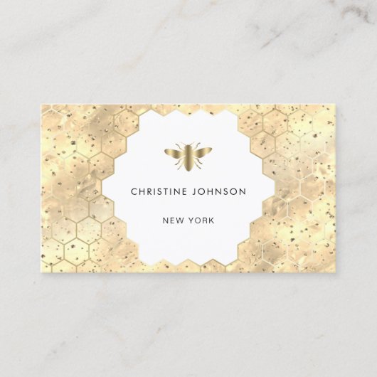 zeshoekige bij visitekaartje (Voorkant)