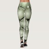 Zeshoekige groene bubble getextureerde achtergrond leggings (Achterkant)