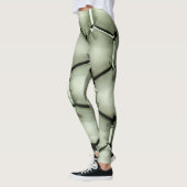 Zeshoekige groene bubble getextureerde achtergrond leggings (Links)