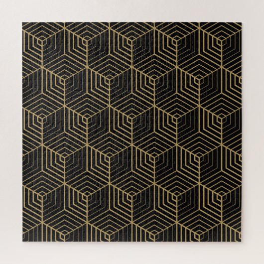 Zeshoekige harmonie: Art Deco Elegantie Legpuzzel (Verticaal)