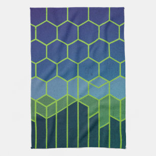 Zeshoekige Harmonie Elegante Geometrische Abstract Theedoek