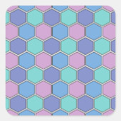 Zeshoekpatroon Pastels Vierkante Sticker (Voorkant)