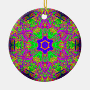 zespuntige blauwe ster keramisch ornament