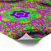 zespuntige blauwe sterren groovy psychedelic poster (Hoek)