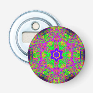 zespuntige paars blauw met groen blauw button flesopener