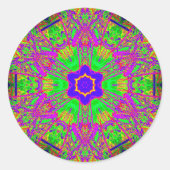 zespuntige ster ronde sticker (Voorkant)