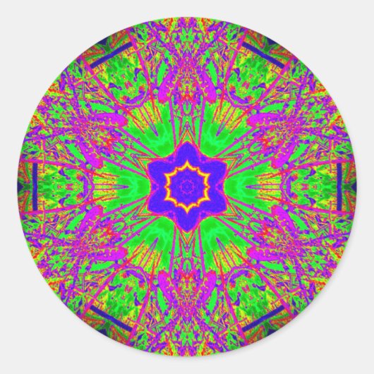 zespuntige ster ronde sticker (Voorkant)