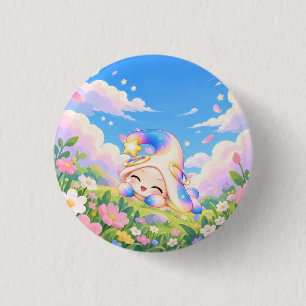 Zessi-badge in de Bloemen — Magische Slaap Pasta Ronde Button 3,2 Cm