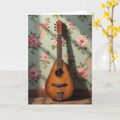 Zessnarige Dulcimer  Bloemen Verjaardag Kaart (Gele Bloem)