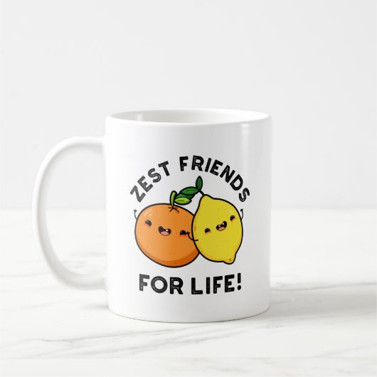 Zest Friends for Life Funny Citrus Fruit Pun Koffiemok (Links)