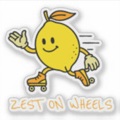 Zest op wielen sticker (Voorkant)