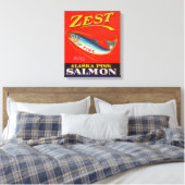 Zest roze zalm uit de jaren '30 kan een label krij canvas afdruk (Insitu (Slaapkamer))
