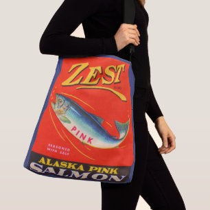 Zest roze zalm uit de jaren '30 kan een label krij crossbody tas
