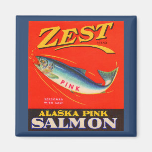 Zest roze zalm uit de jaren '30 kan een label krij magneet