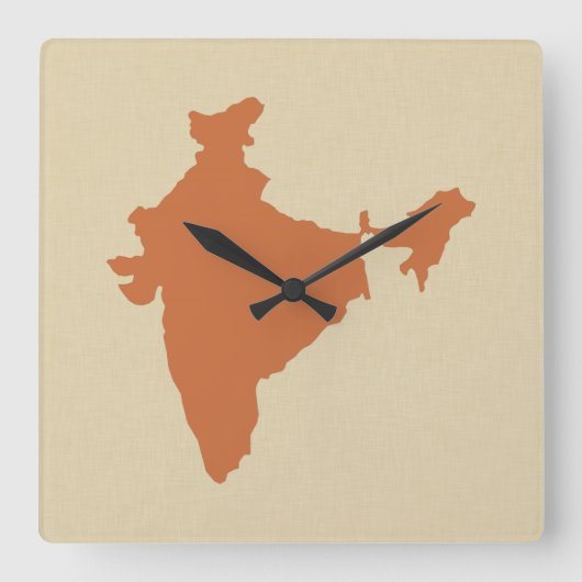 Zest Spice Moods India Vierkante Klok (Voorkant)