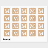 Zest Spice Moods Stippen met Monogram Initiaal Vierkante Sticker (Vel)