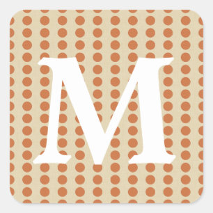 Zest Spice Moods Stippen met Monogram Initiaal Vierkante Sticker