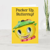 Zestful Smile Lemon Face- Pucker Up Kaart (Voorkant)