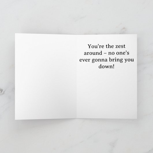 Zestful Smile Lemon Face- Pucker Up Kaart (Binnen)