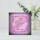 Zestien 16 16e partij roze partij kaart (Staand voorkant)