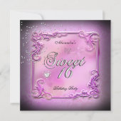 Zestien 16 16e partij roze partij kaart (Voorkant)