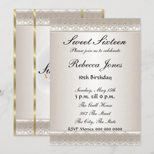 Zestien 16 uitnodiging (Voorkant / Achterkant)