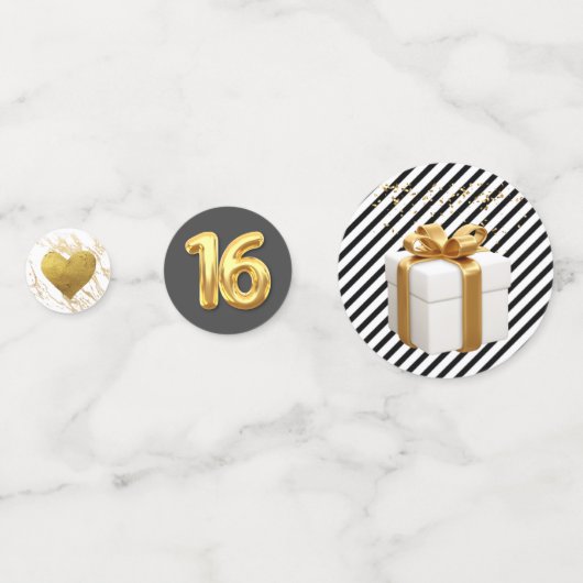 Zestien 16e verjaardag foto partij confetti (Voorkanten)
