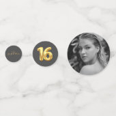 Zestien 16e verjaardag foto partij confetti (Achterkanten)