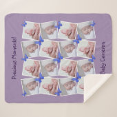 Zestien afbeeldingen Collage Precious Moments Purp Sherpa Deken (Voorkant (horizontaal))