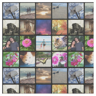 Zestien afgeronde hoeken Foto collage of Instagram Stof