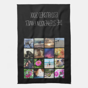 Zestien afgeronde hoeken Foto collage of Instagram Theedoek