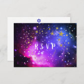 Zestien Avond onder de sterren Space Nebula RSVP Kaartje (Voorkant / Achterkant)