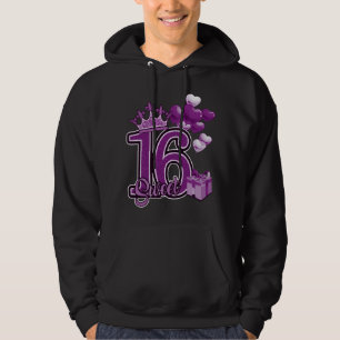 Zestien Birthday-Paars Hoodie