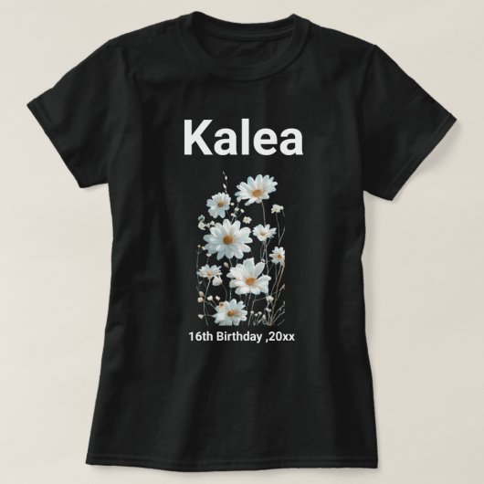 Zestien en fabuleus: Kalea's verjaardag T-shirt (Design voorkant)