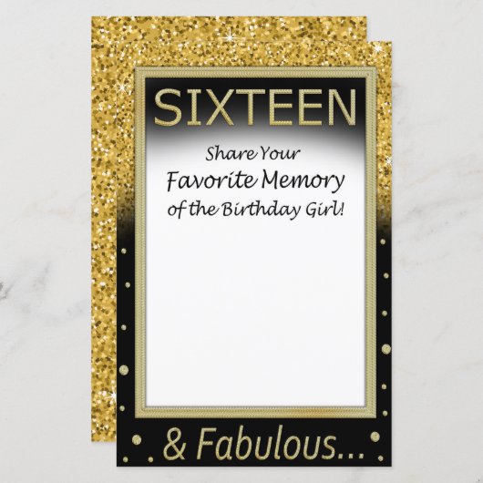 Zestien favoriete herinnering van het meisje van d (Voorkant / Achterkant)