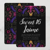 Zestien Fun Dotted Floral Chic Kaart (Voorkant / Achterkant)