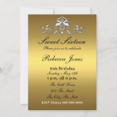 Zestien gouduitnodigingen (zoete zestien) kaart (Voorkant)