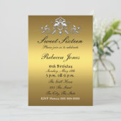 Zestien gouduitnodigingen (zoete zestien) kaart (Staand voorkant)