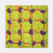 Zestien Hot Fiery Yellow Suns Abstract Magneet (Voorkant)