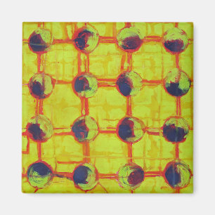 Zestien Hot Fiery Yellow Suns Abstract Magneet