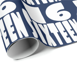 Zestien in grote letters cadeaupapier