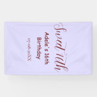 Zestien jaar verjaardag paarse pastel mauve retro