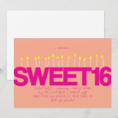 ZESTIEN KAARSEN ZOET ZESTIEN VERJAARDAG FEEST KAART (Voorkant / Achterkant)