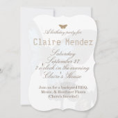 Zestien met gouden en blauwe vlinders kaart (Voorkant)