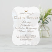 Zestien met gouden en blauwe vlinders kaart (Staand voorkant)